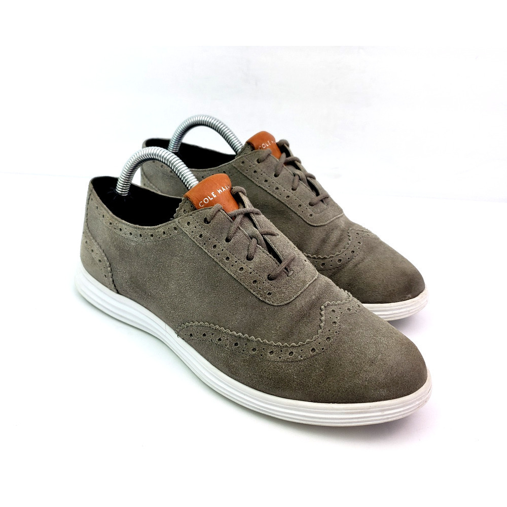 Cole Haan Misha Grand OS Womens Size 6.5 B Gray Suede Dress Wingtip Shoes